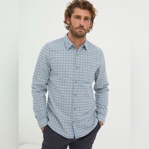 Fat Face Benton Gingham Check Plaid Long Sleeve Button Up Shirt Mens Size Large